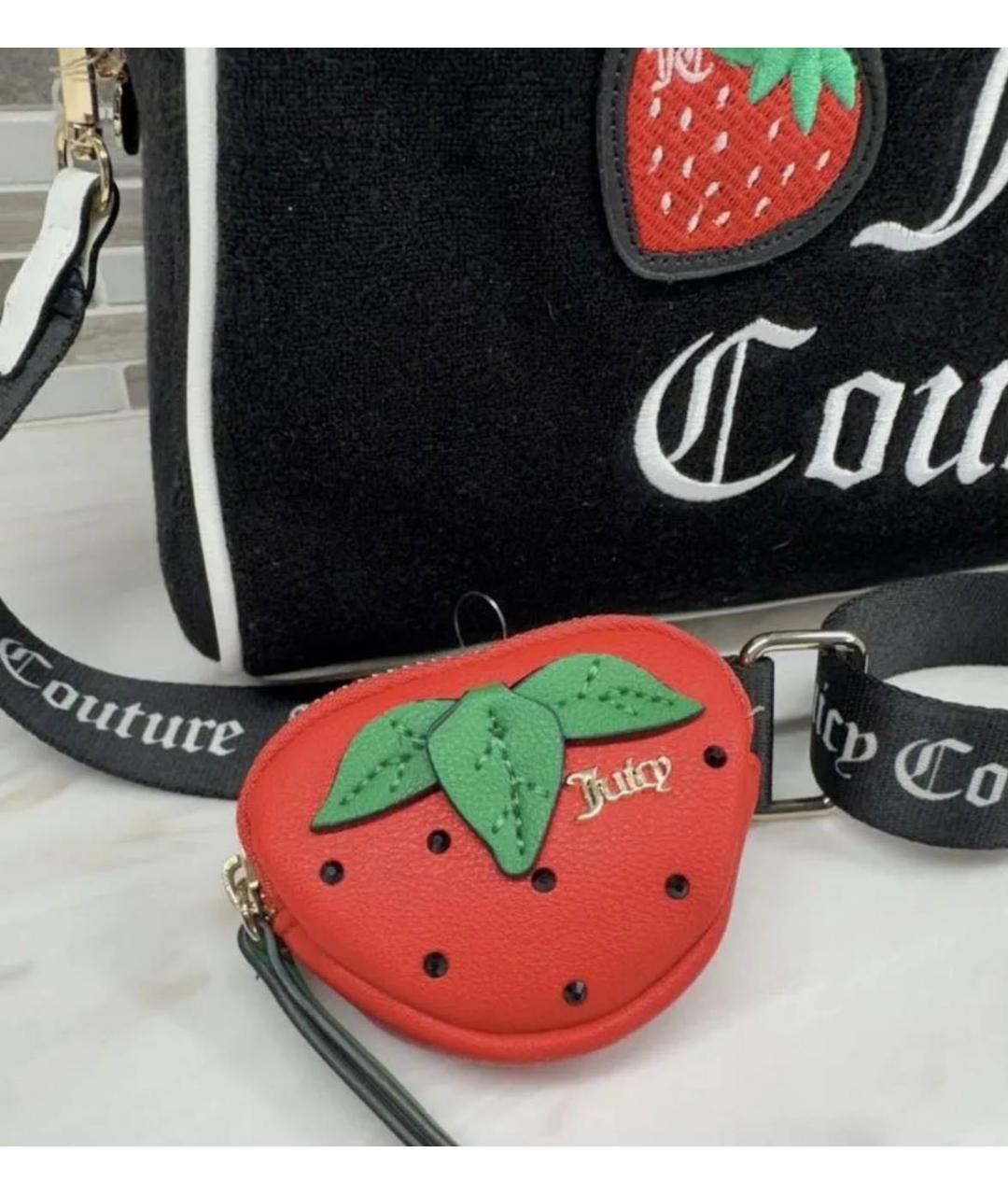 JUICY COUTURE Черная бархатная сумка тоут, фото 6