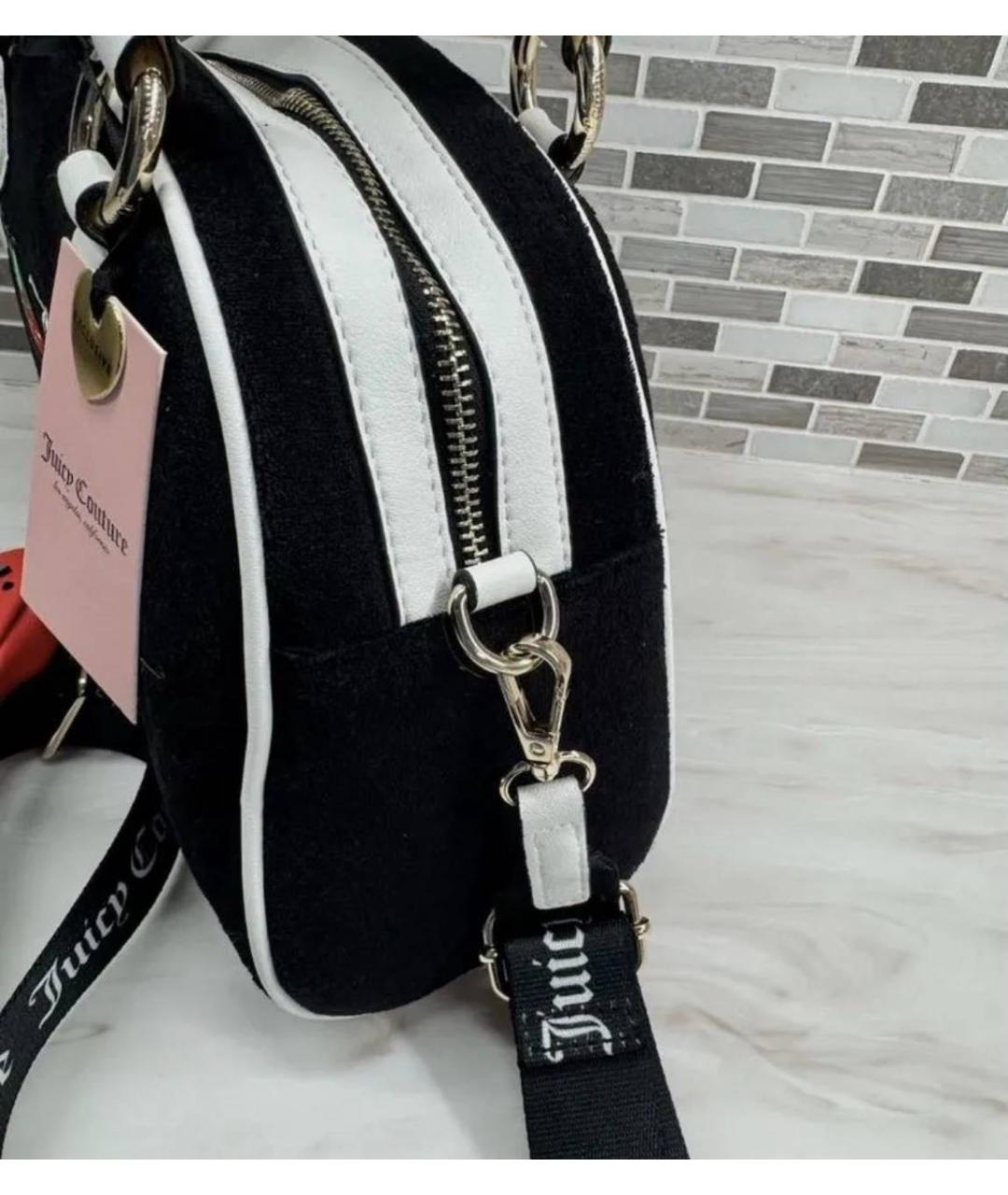JUICY COUTURE Черная бархатная сумка тоут, фото 7