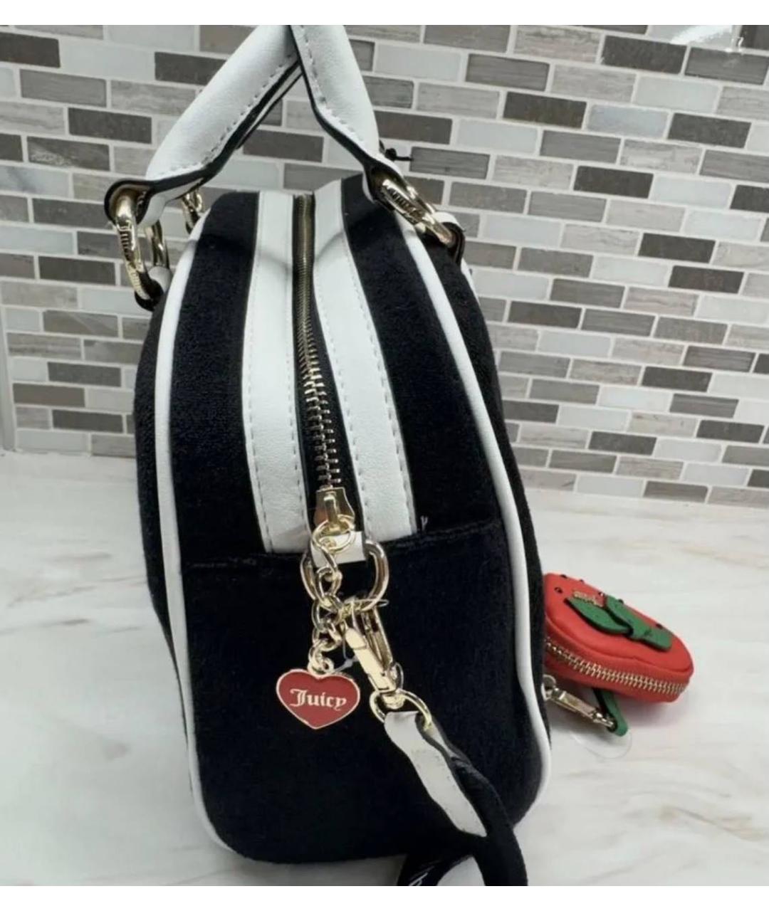 JUICY COUTURE Черная бархатная сумка тоут, фото 5
