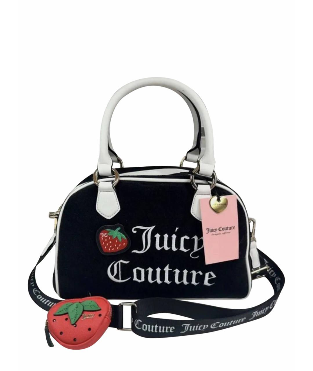 JUICY COUTURE Черная бархатная сумка тоут, фото 1