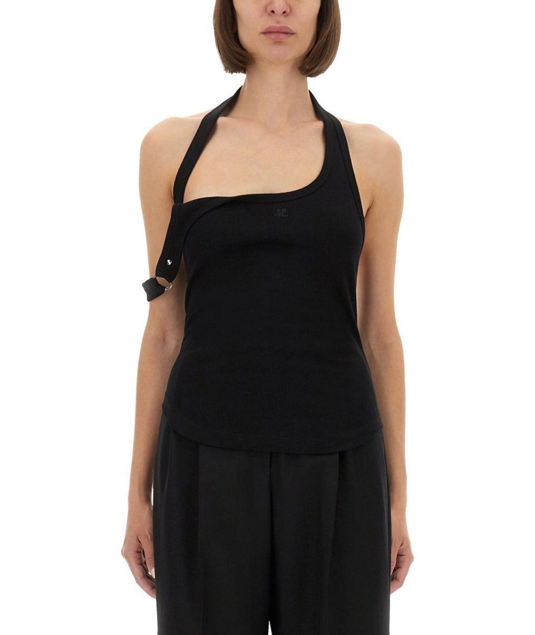 COURREGES Черная хлопковая майка, фото 5