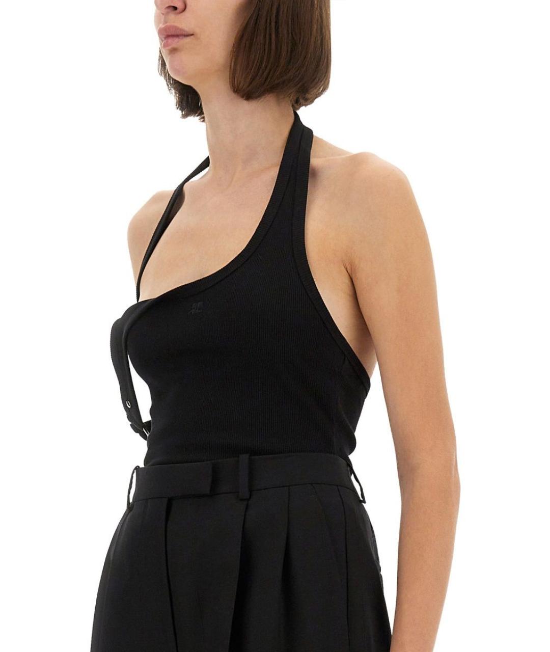 COURREGES Черная хлопковая майка, фото 4