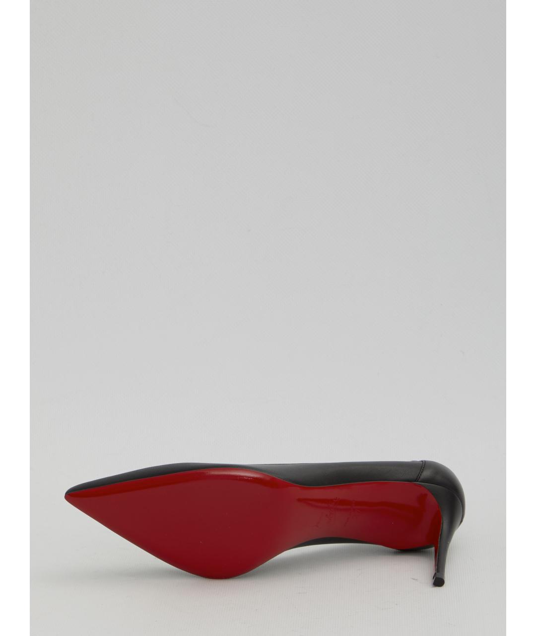 CHRISTIAN LOUBOUTIN Черные кожаные туфли, фото 4