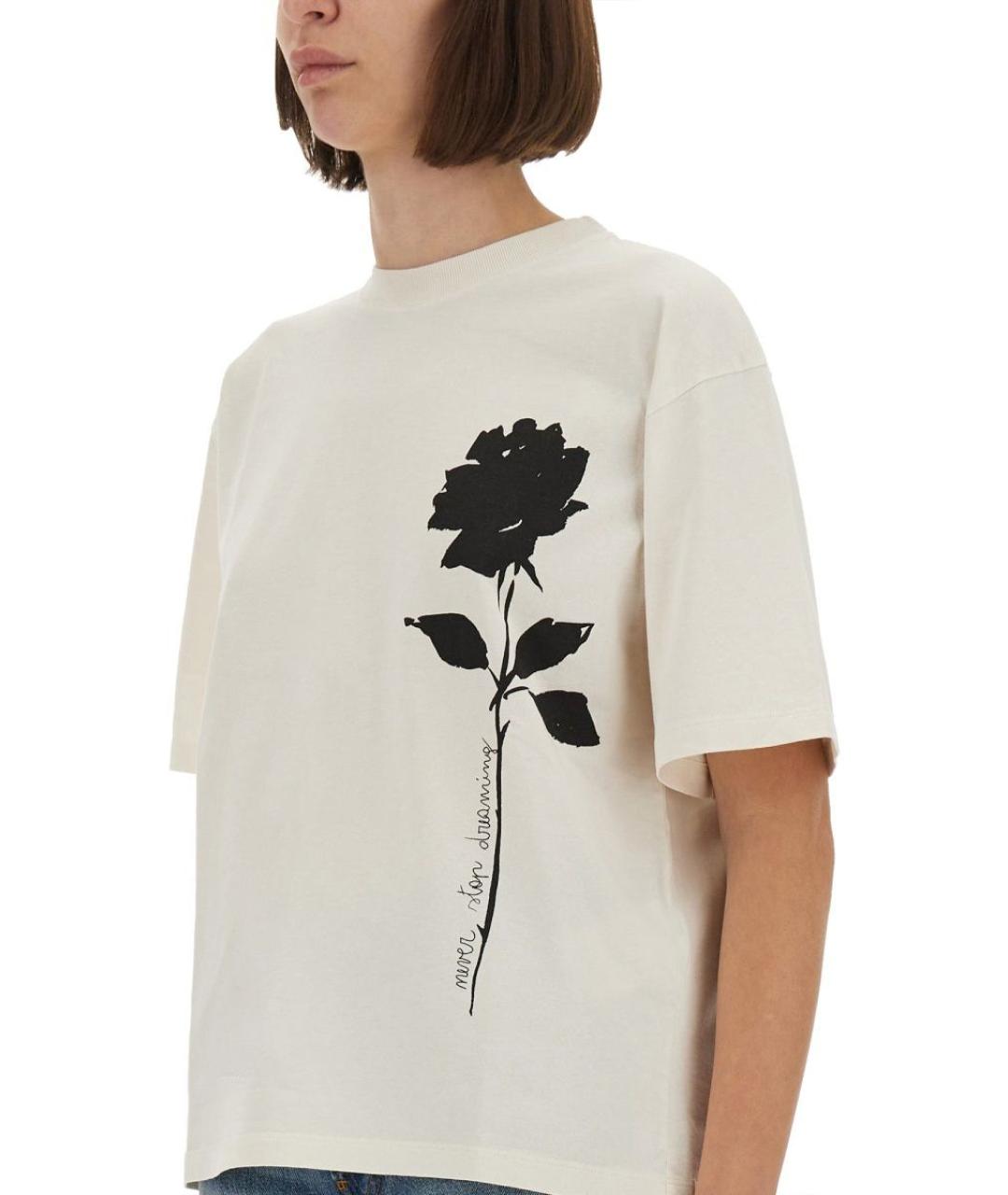 GOLDEN GOOSE DELUXE BRAND Белая хлопковая футболка, фото 5