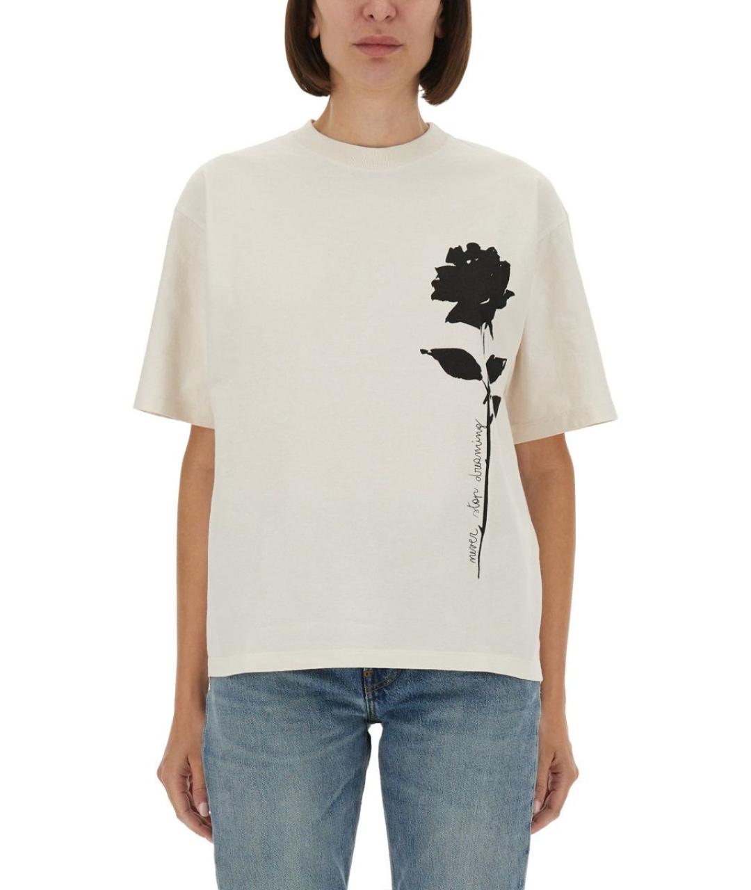 GOLDEN GOOSE DELUXE BRAND Белая хлопковая футболка, фото 2