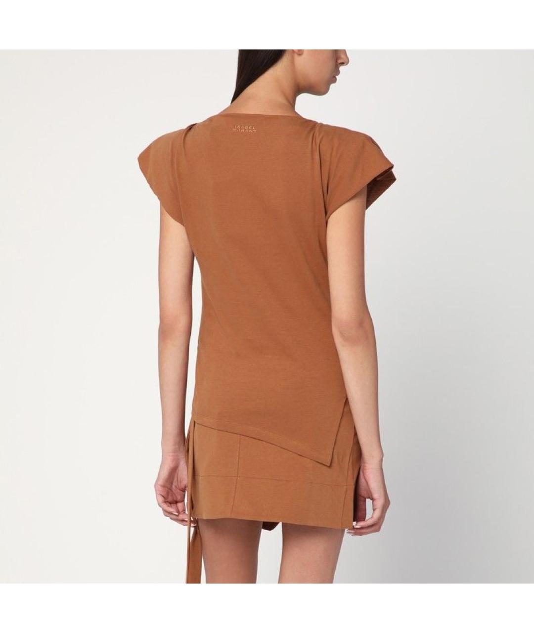 ISABEL MARANT Коричневая хлопковая футболка, фото 3