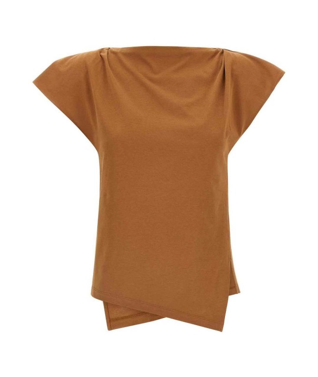 ISABEL MARANT Коричневая хлопковая футболка, фото 1