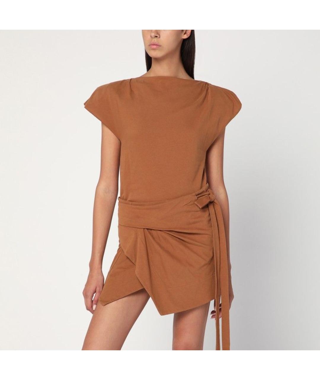 ISABEL MARANT Коричневая хлопковая футболка, фото 2