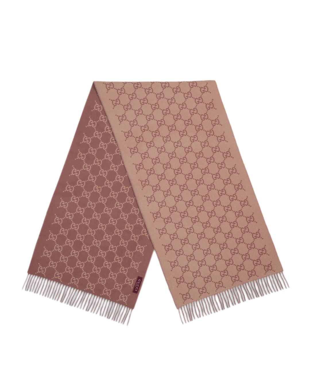 GUCCI Розовый кашемировый шарф, фото 3