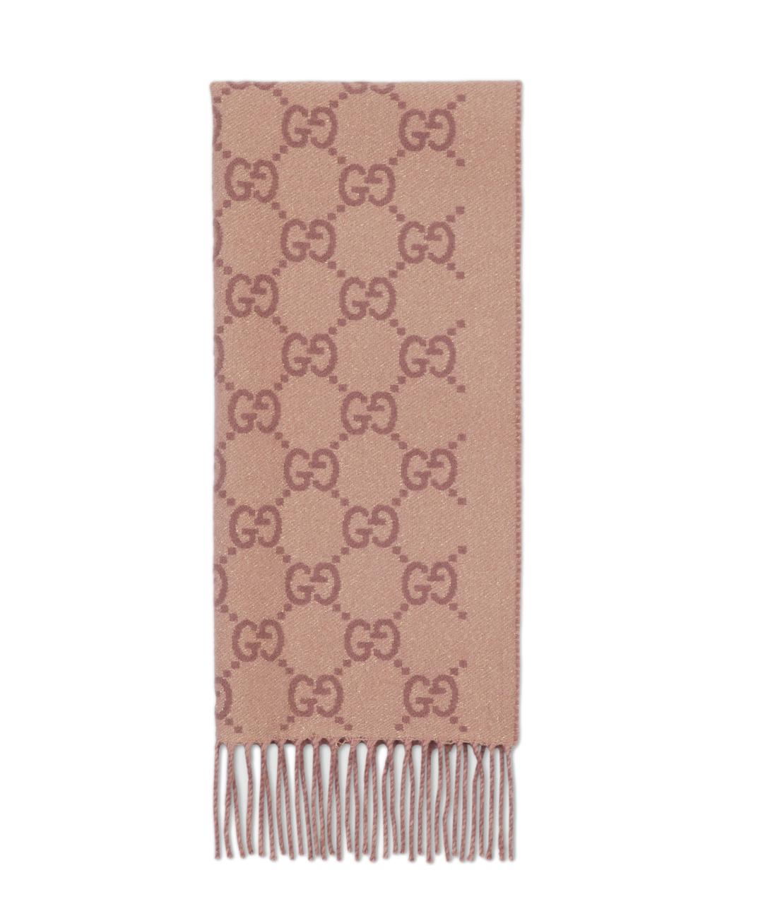 GUCCI Розовый кашемировый шарф, фото 1