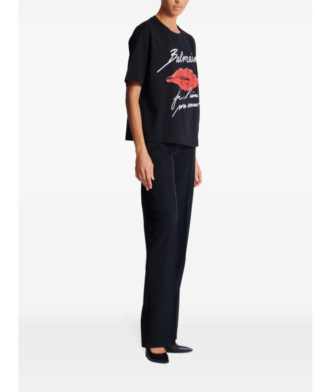 BALMAIN Черная хлопковая футболка, фото 5