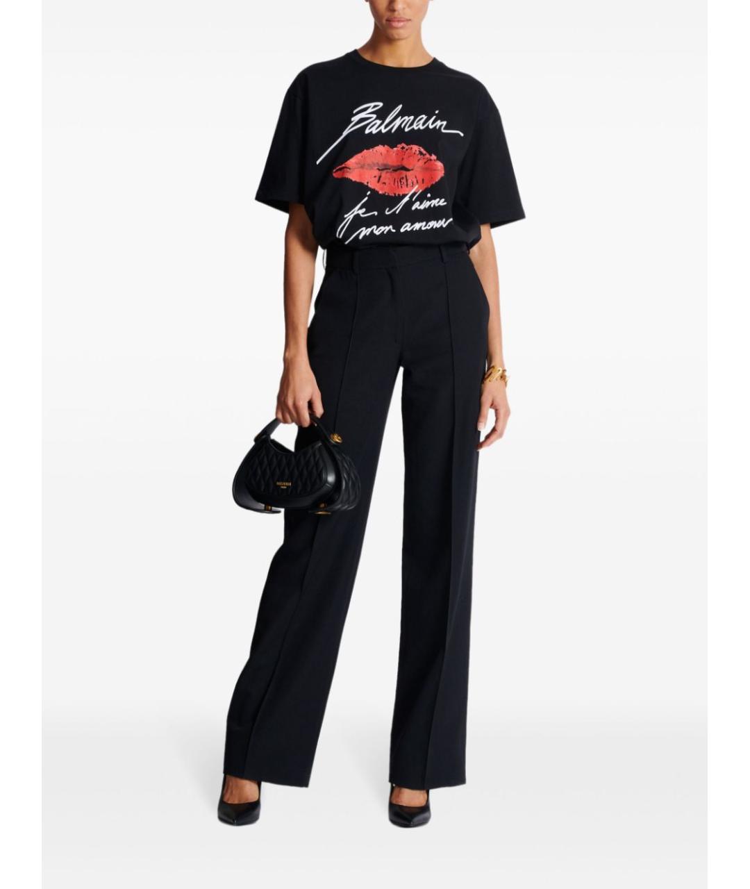 BALMAIN Черная хлопковая футболка, фото 4