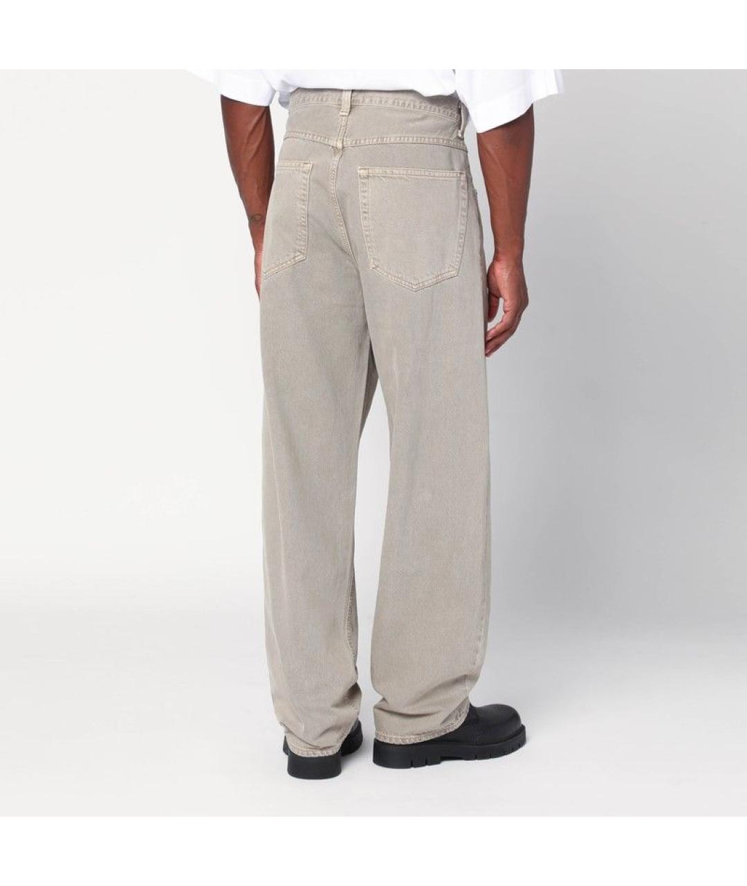 AGOLDE Бежевые хлопковые прямые джинсы, фото 2