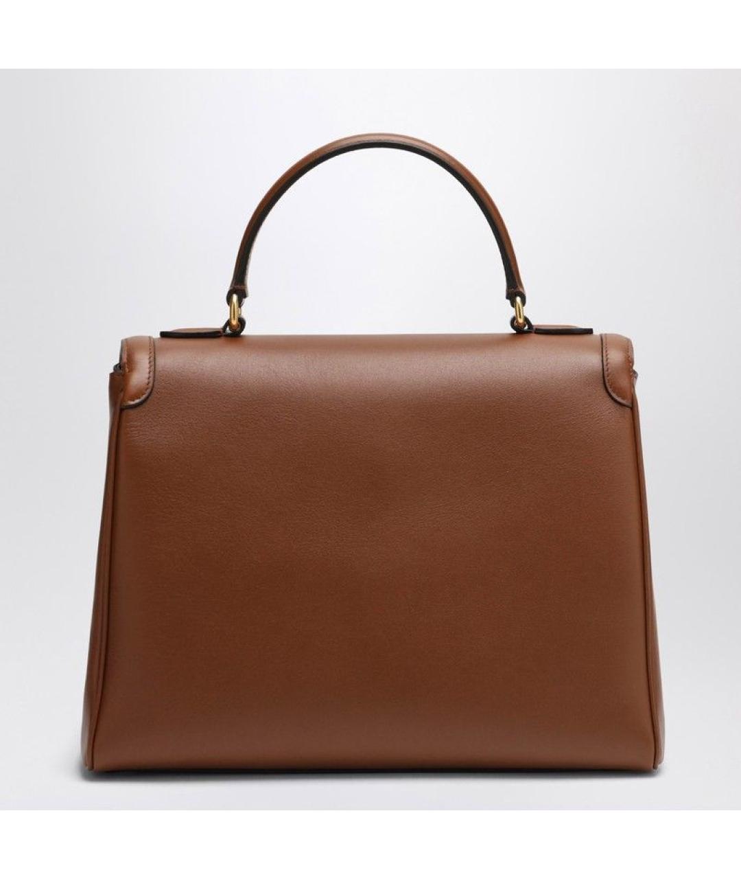 VALENTINO Коричневая кожаная сумка тоут, фото 2