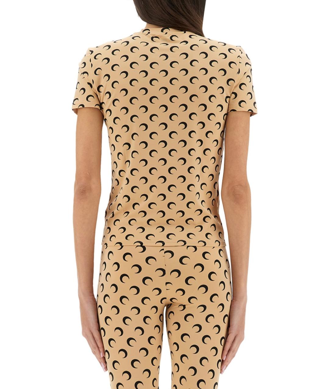 MARINE SERRE Бежевая полиамидовая футболка, фото 2