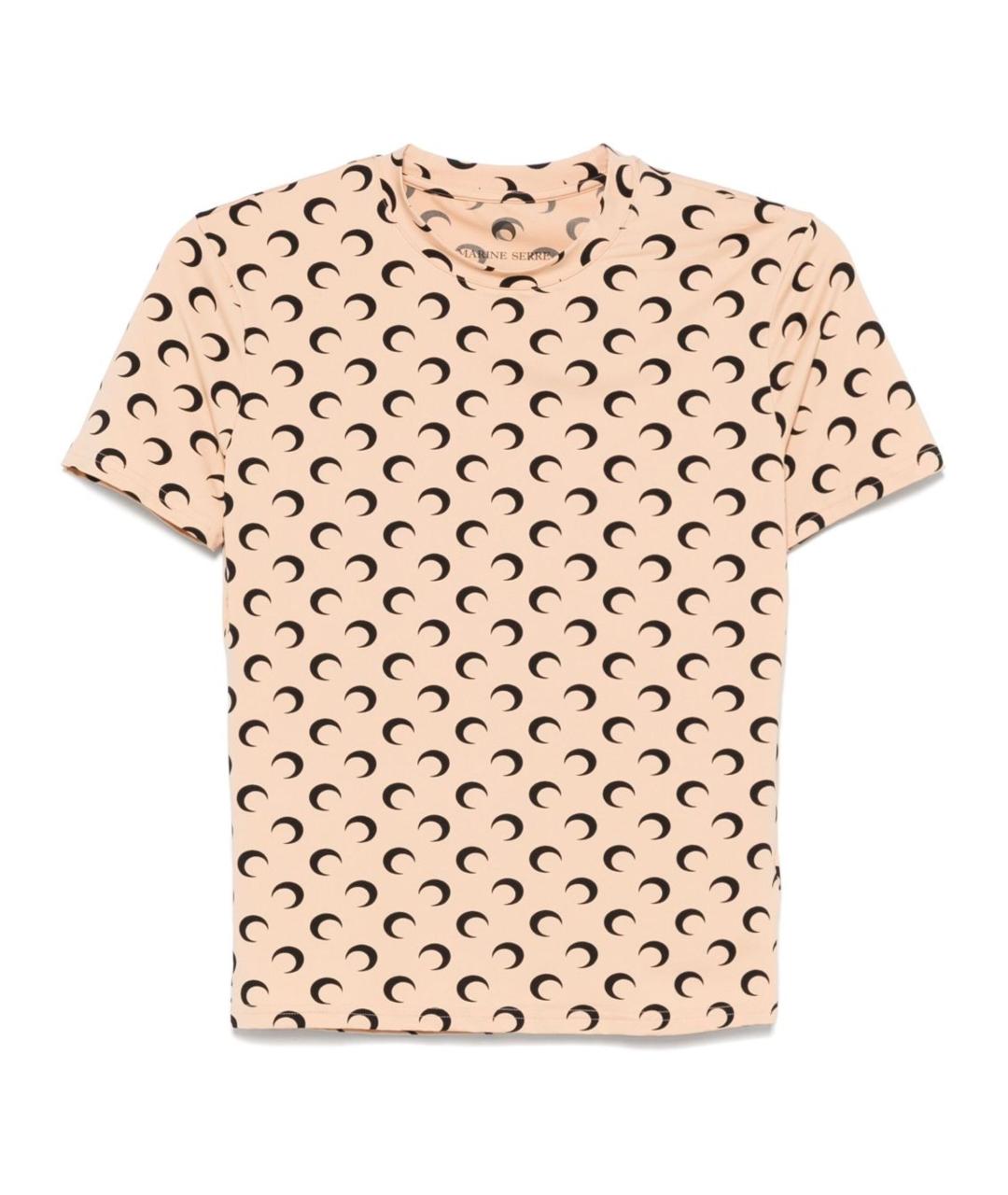 MARINE SERRE Бежевая полиамидовая футболка, фото 1