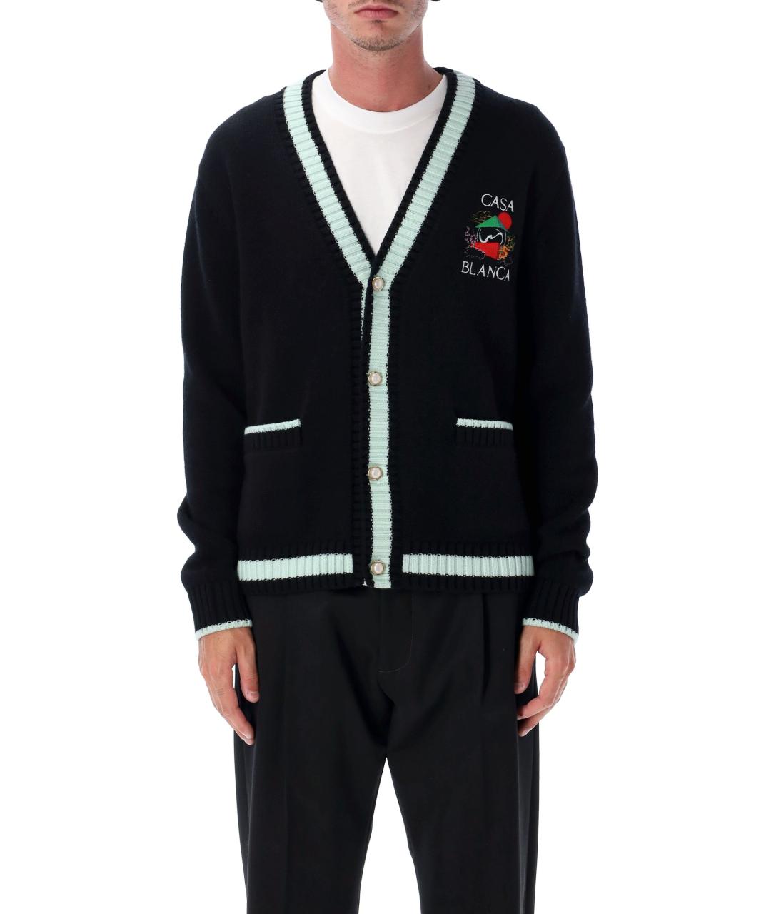 CASABLANCA Черный шерстяной кардиган, фото 2