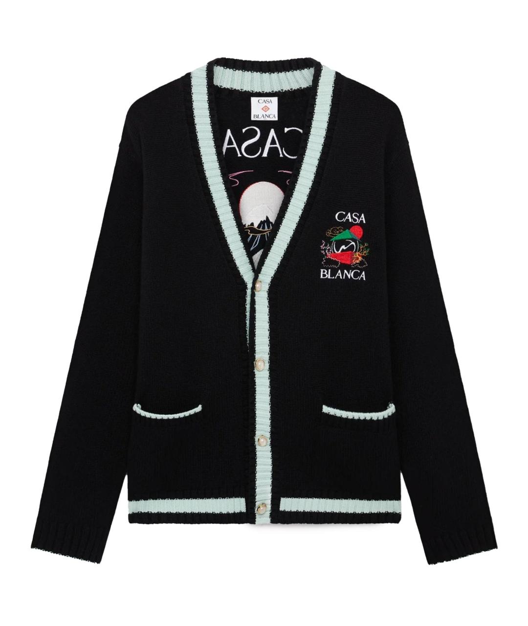 CASABLANCA Черный шерстяной кардиган, фото 1
