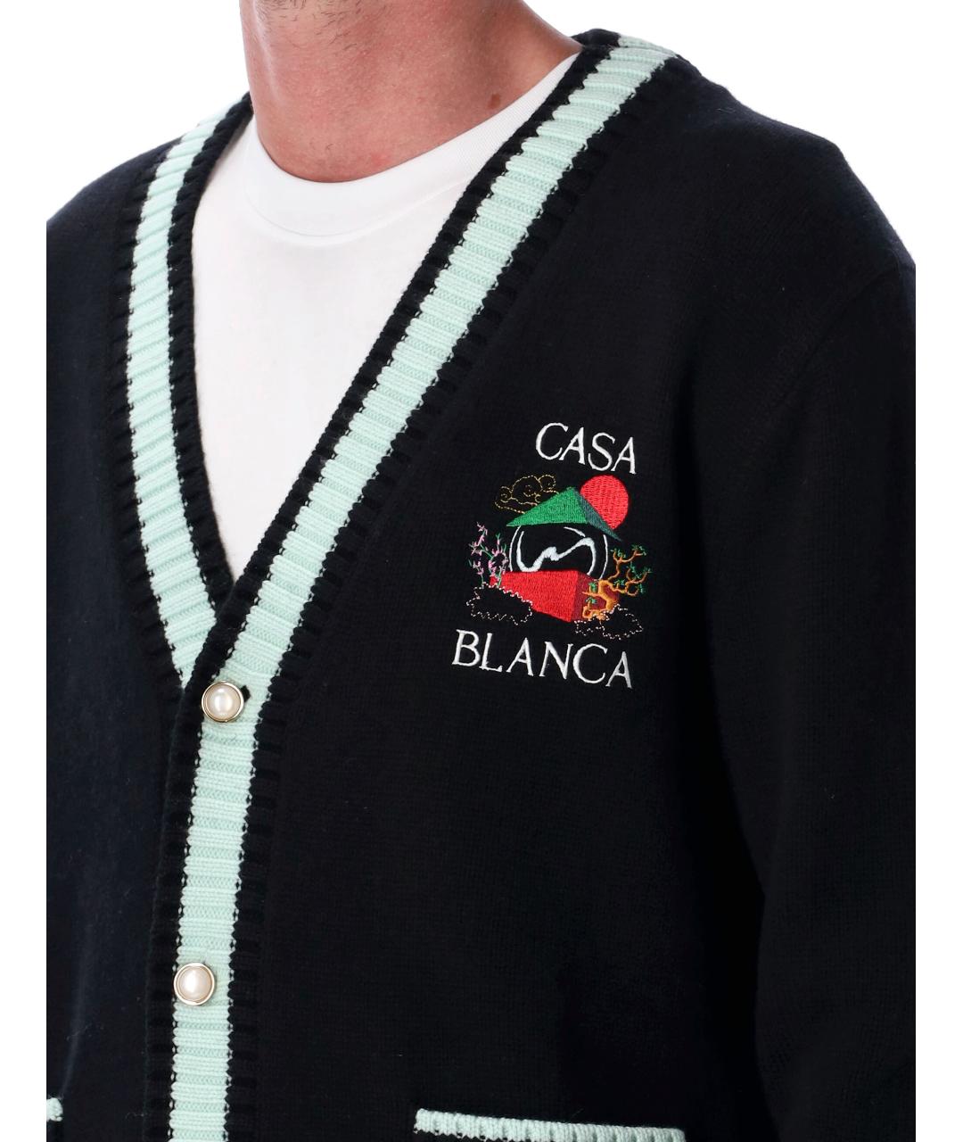 CASABLANCA Черный шерстяной кардиган, фото 4