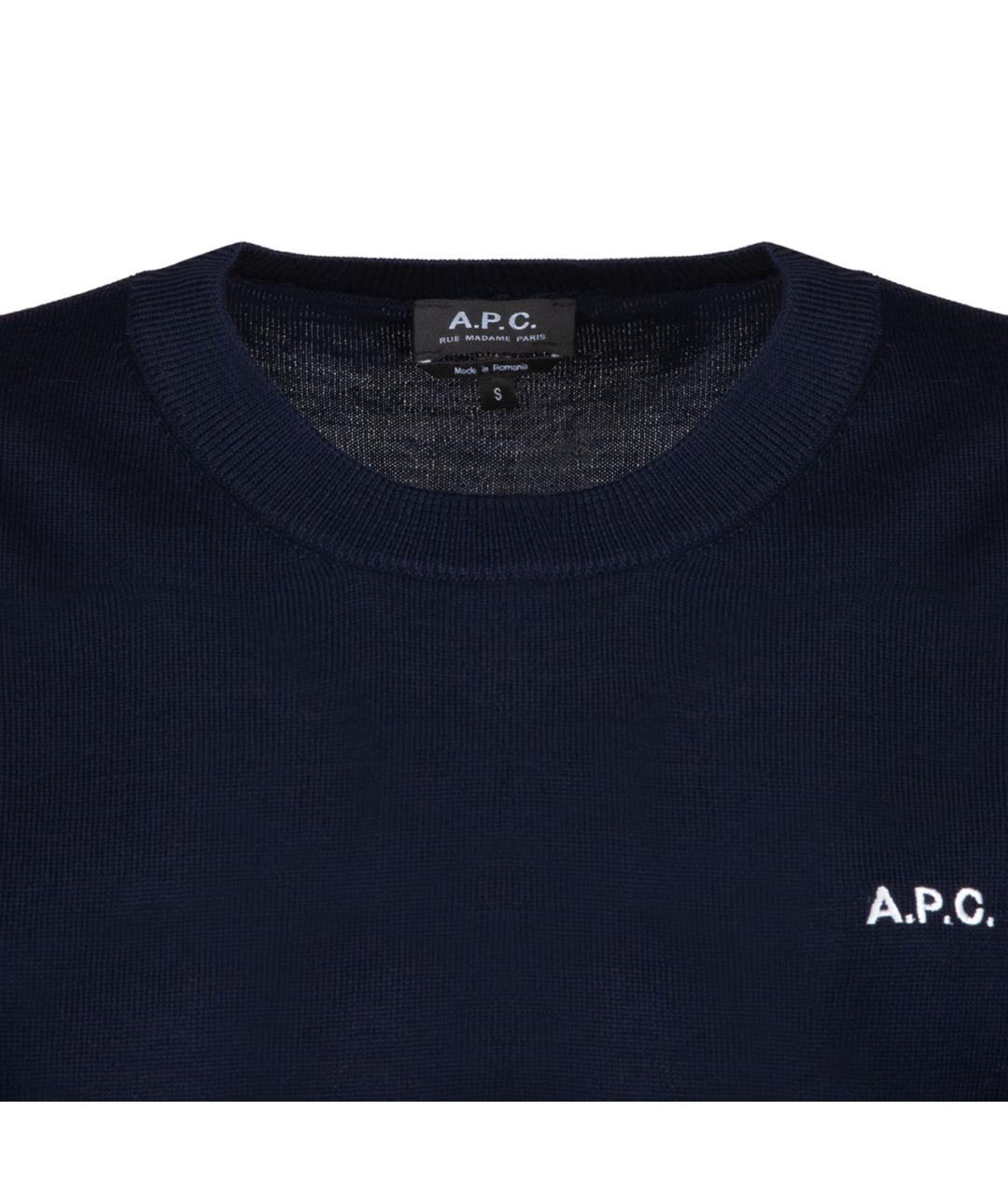 A.P.C. Синий шерстяной джемпер / свитер, фото 3