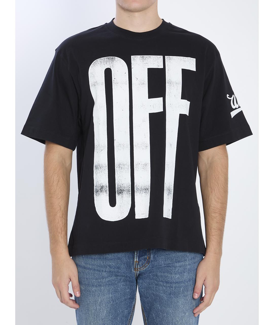 OFF-WHITE Черная хлопковая футболка, фото 2