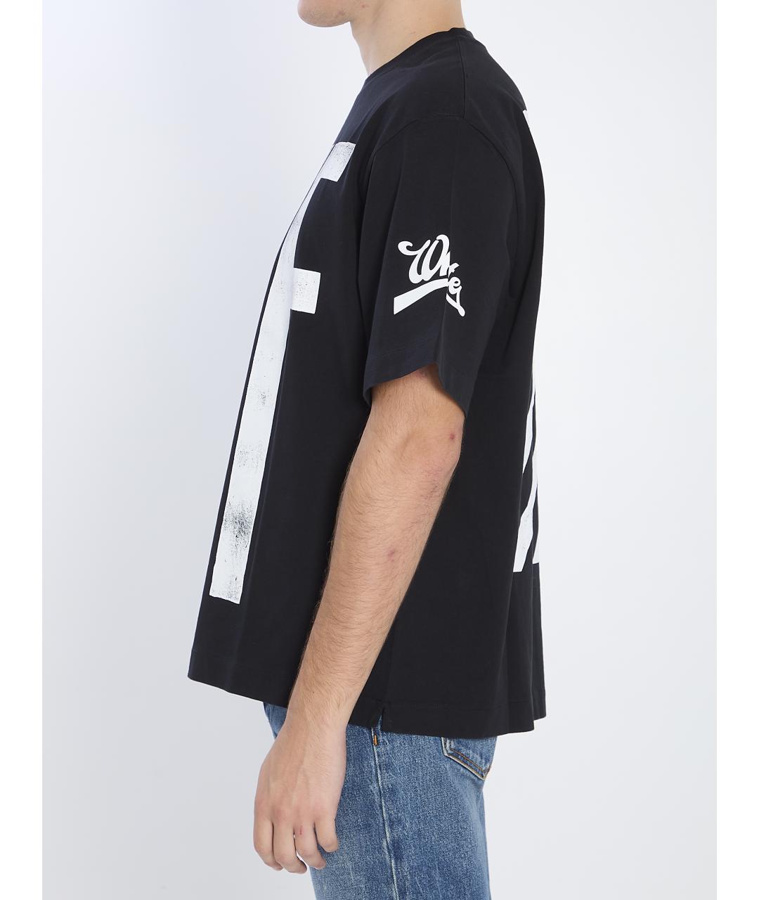 OFF-WHITE Черная хлопковая футболка, фото 4