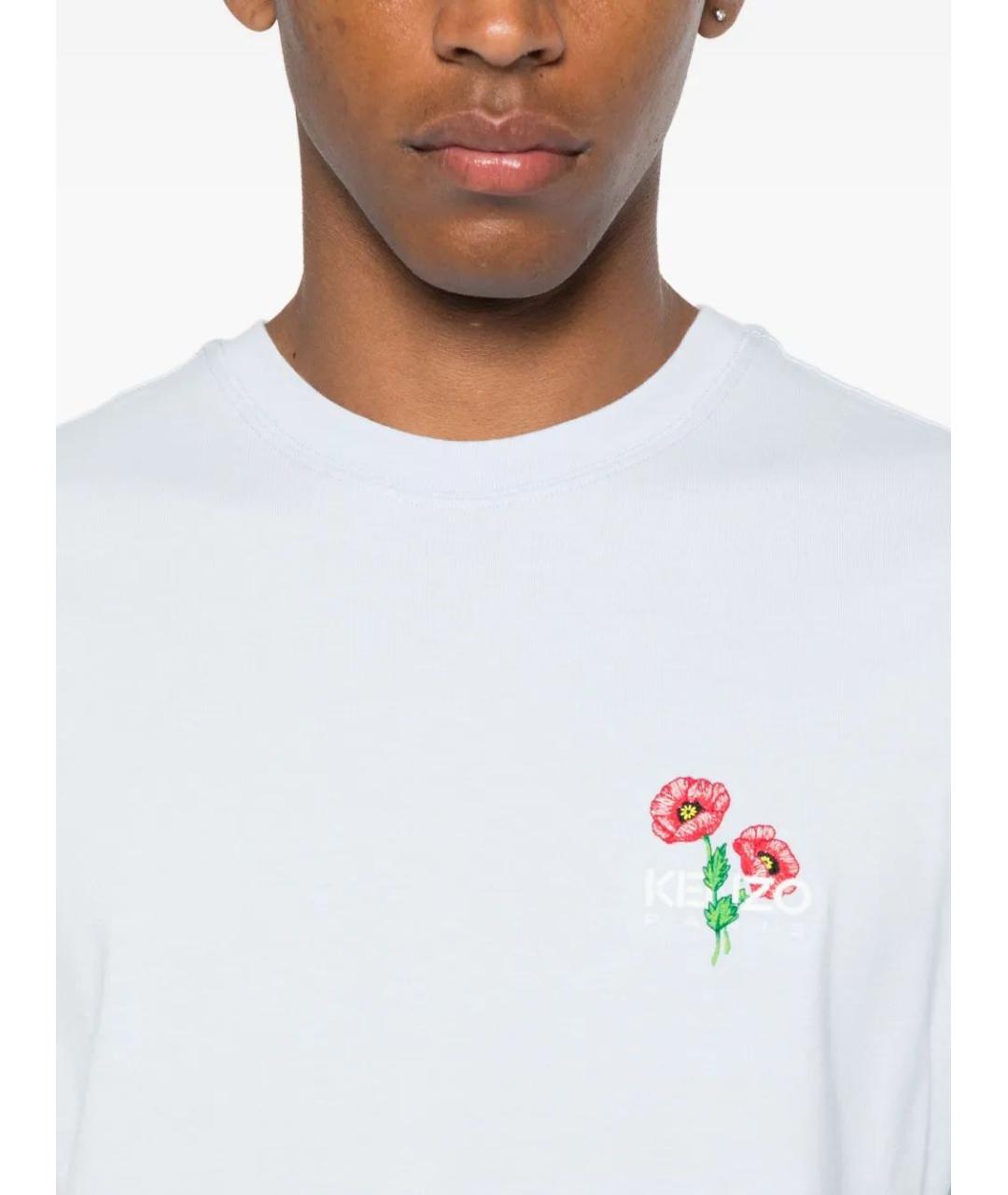 KENZO Белая хлопковая футболка, фото 4