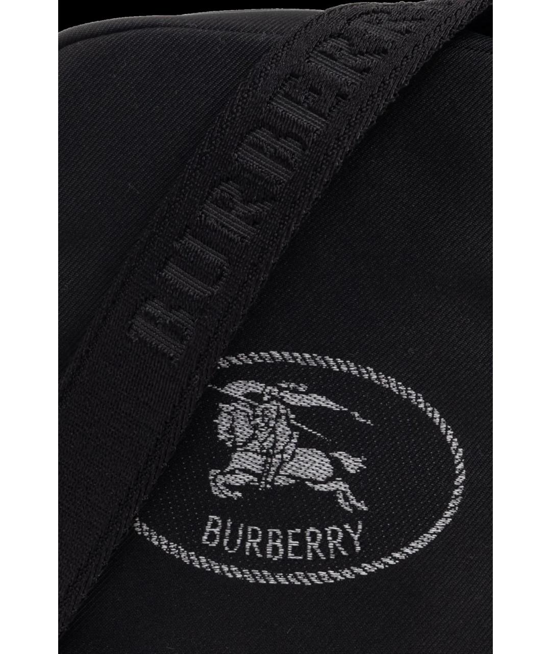 BURBERRY Черная синтетическая сумка на плечо, фото 5