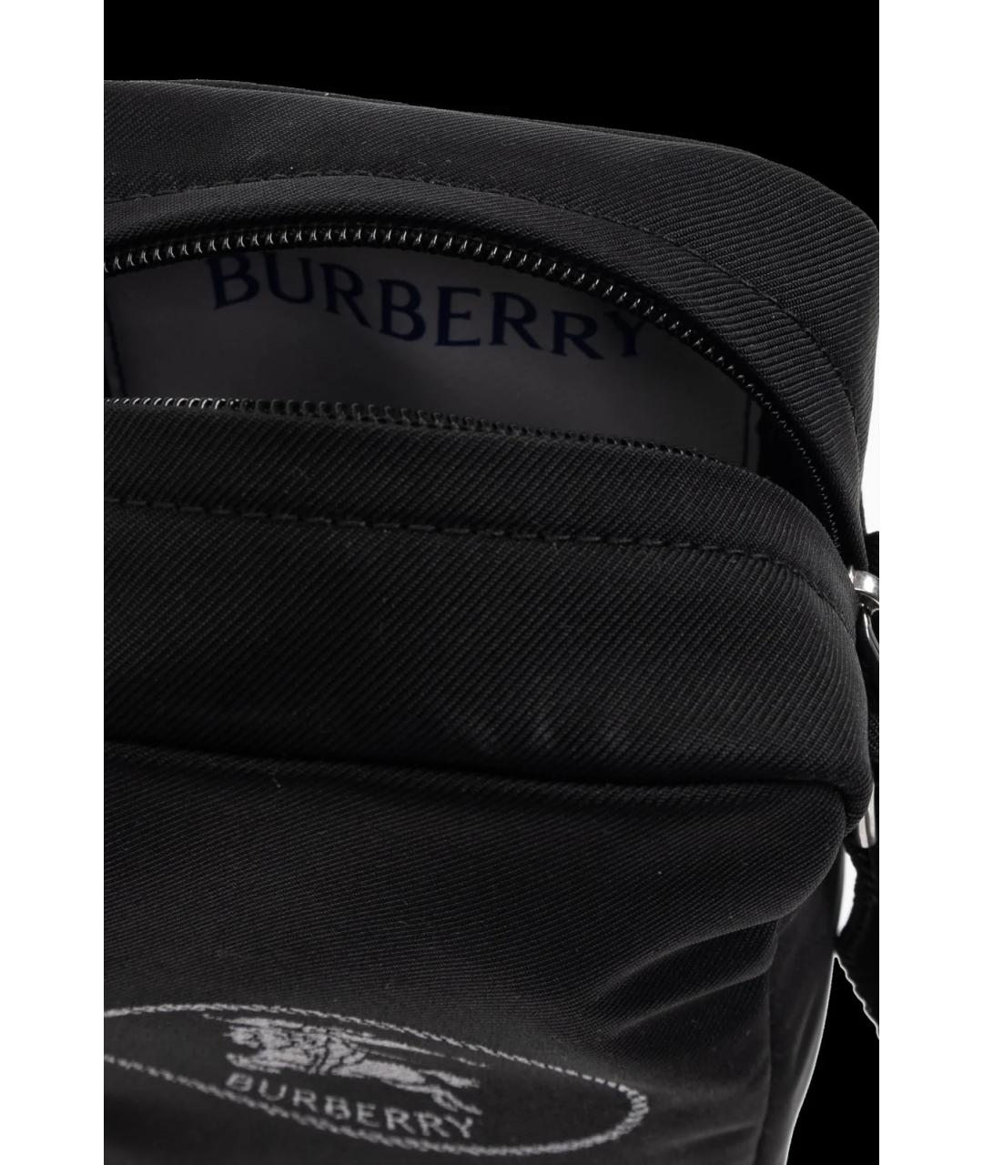 BURBERRY Черная синтетическая сумка на плечо, фото 4