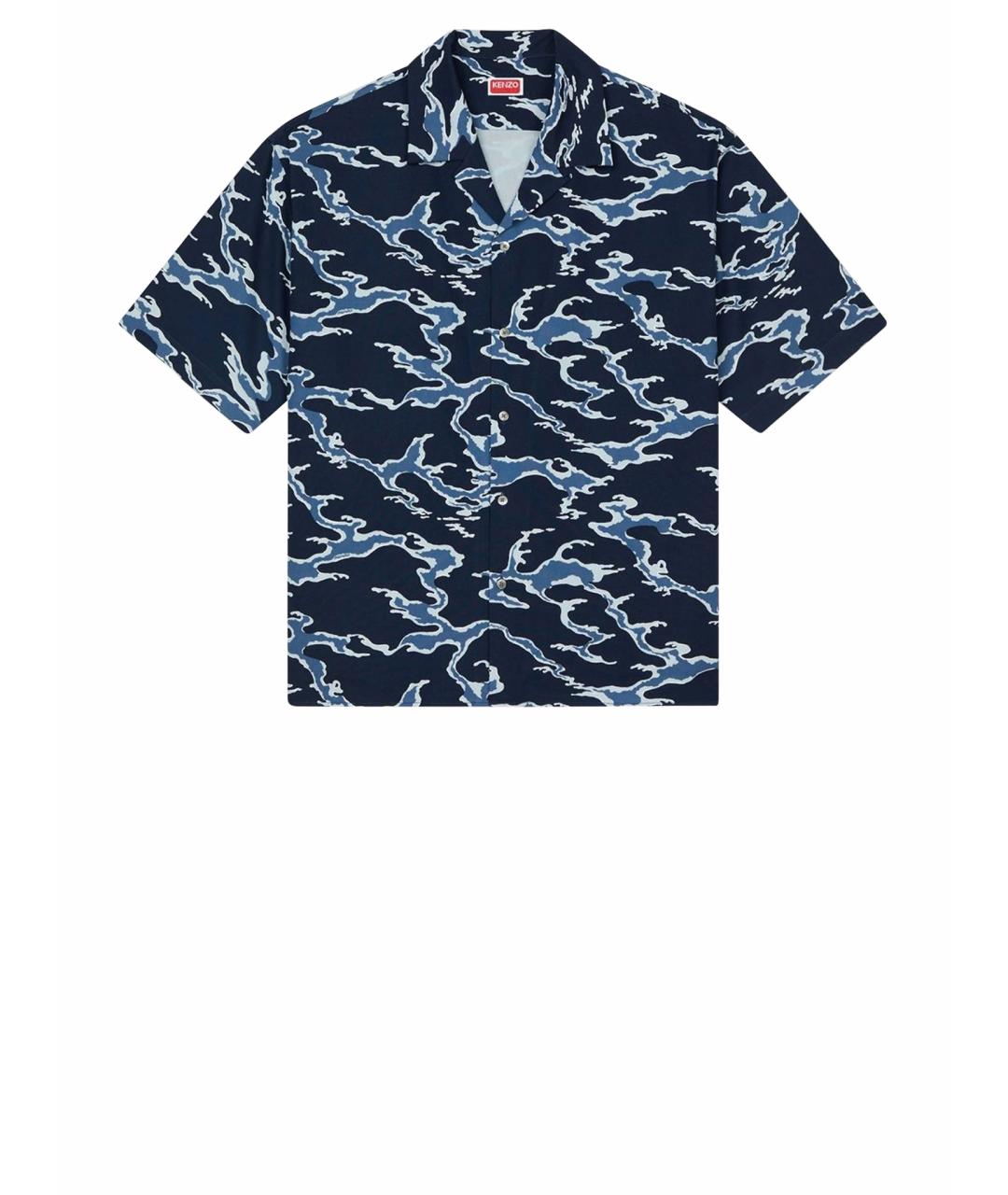 KENZO Синяя хлопковая кэжуал рубашка, фото 1