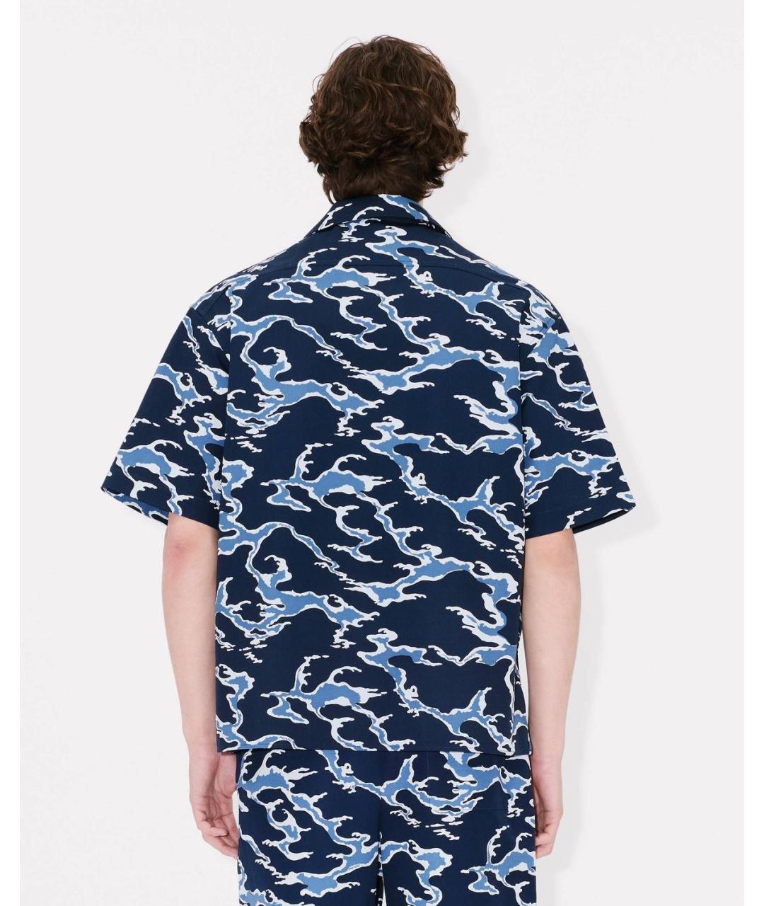 KENZO Синяя хлопковая кэжуал рубашка, фото 4