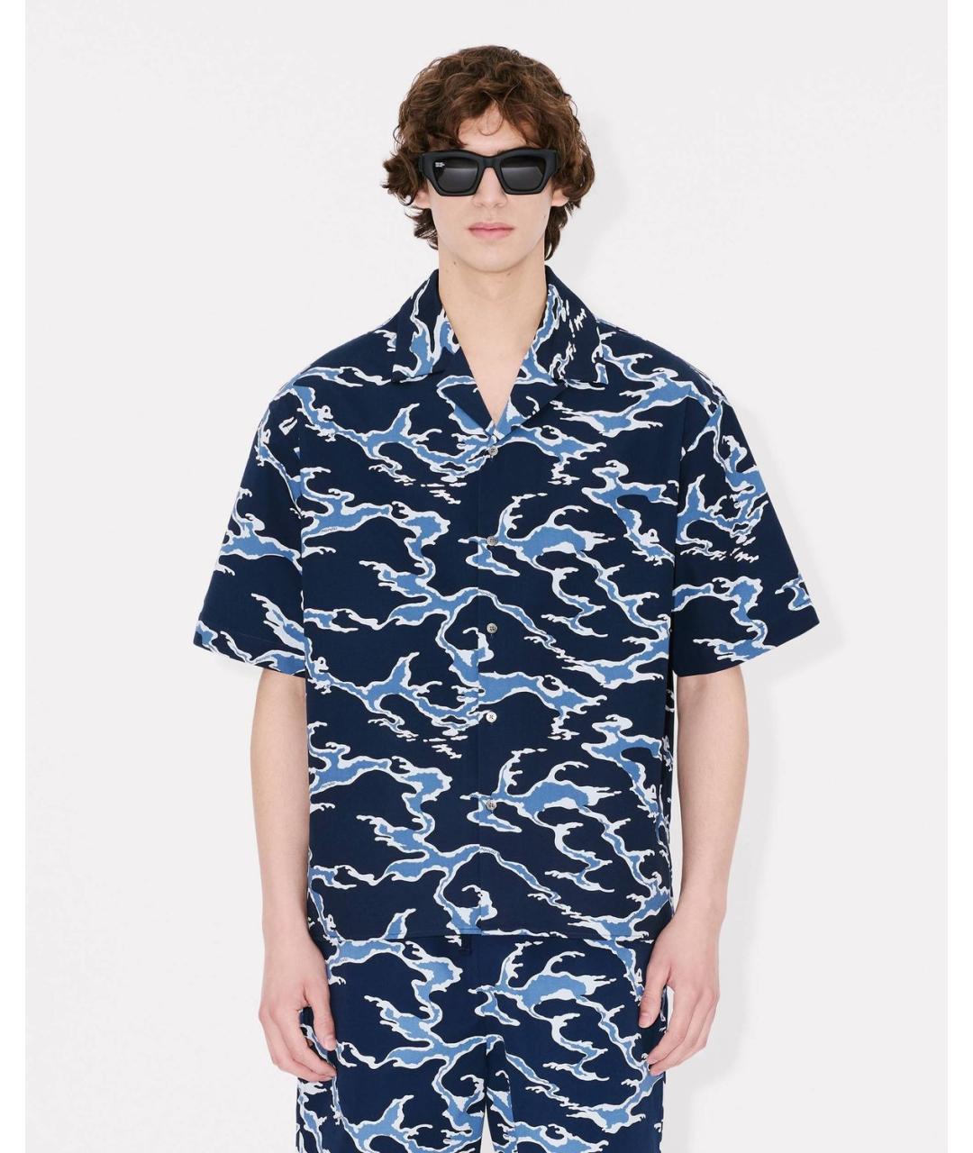 KENZO Синяя хлопковая кэжуал рубашка, фото 3