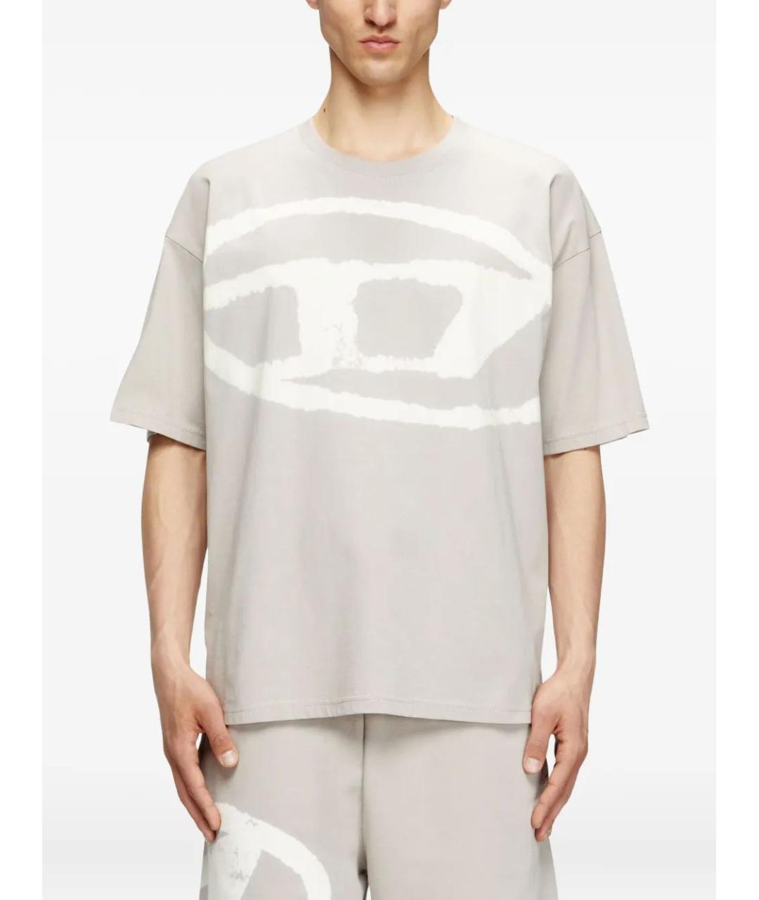 DIESEL Бежевая хлопковая футболка, фото 3