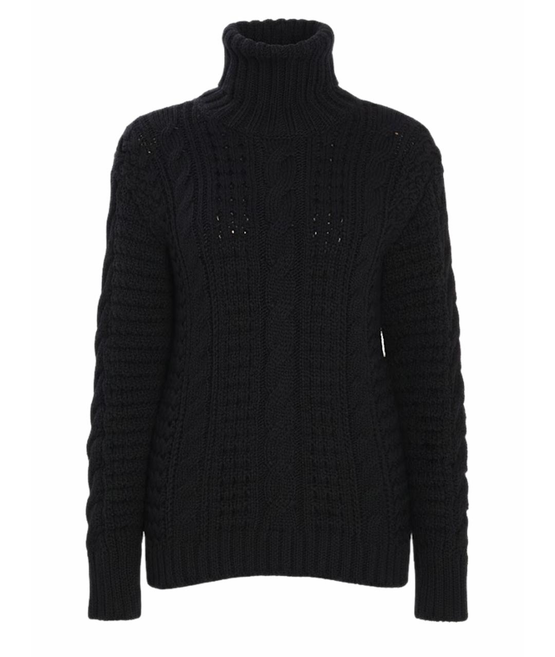 MONCLER Черный шерстяной джемпер / свитер, фото 1