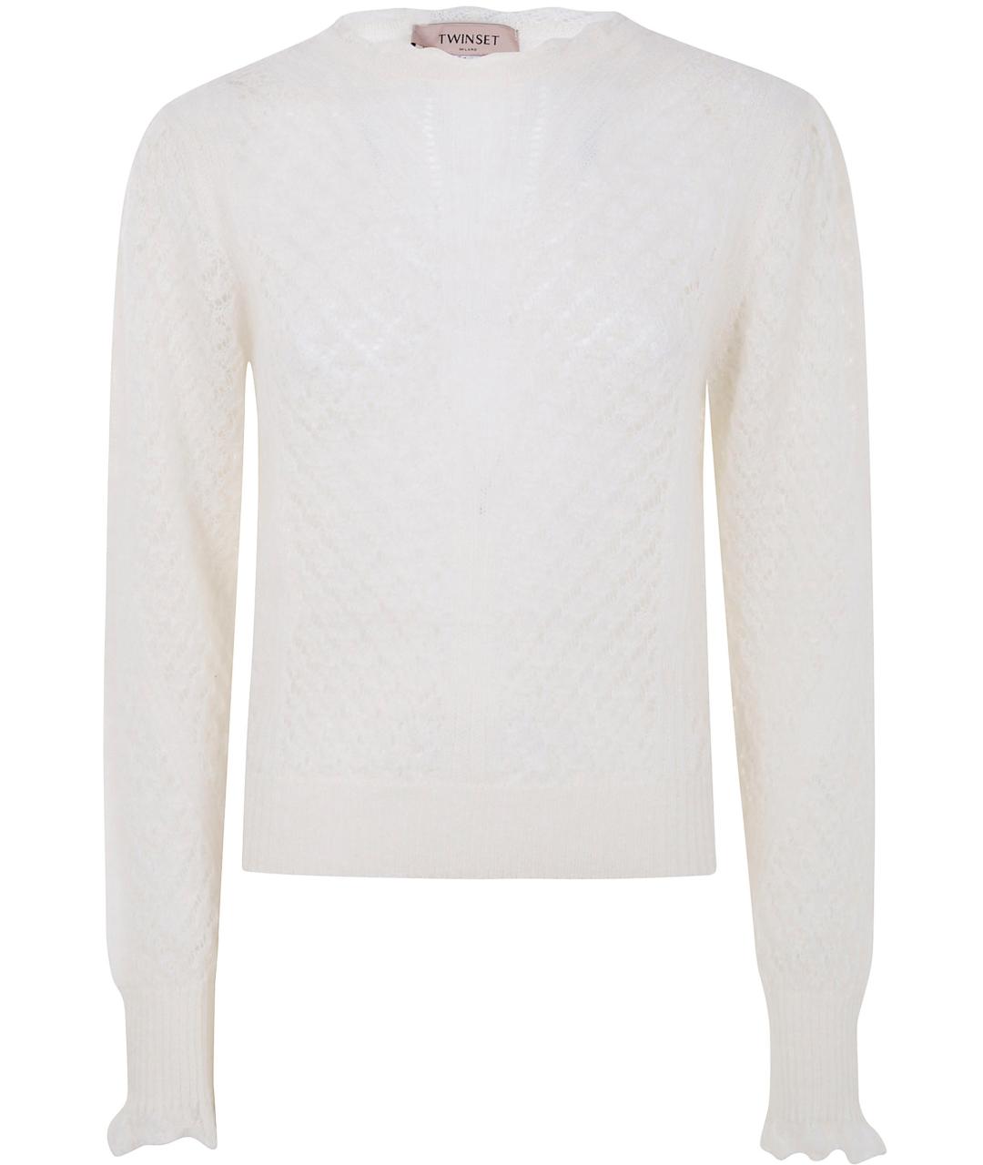 TWIN-SET Белый шерстяной джемпер / свитер, фото 1