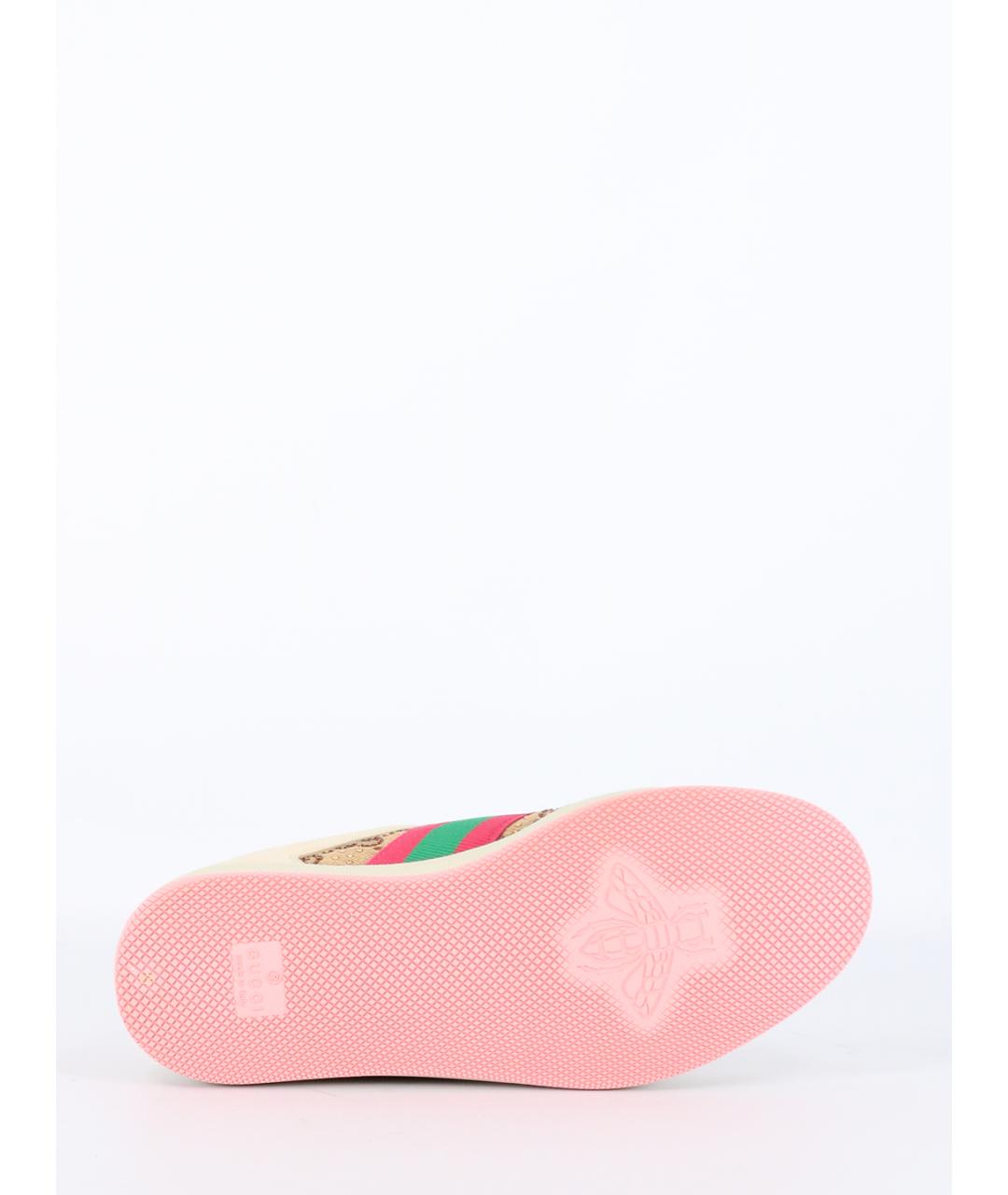 GUCCI Розовые кожаные кеды, фото 4