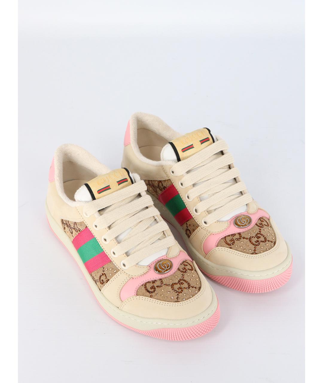 GUCCI Розовые кожаные кеды, фото 5