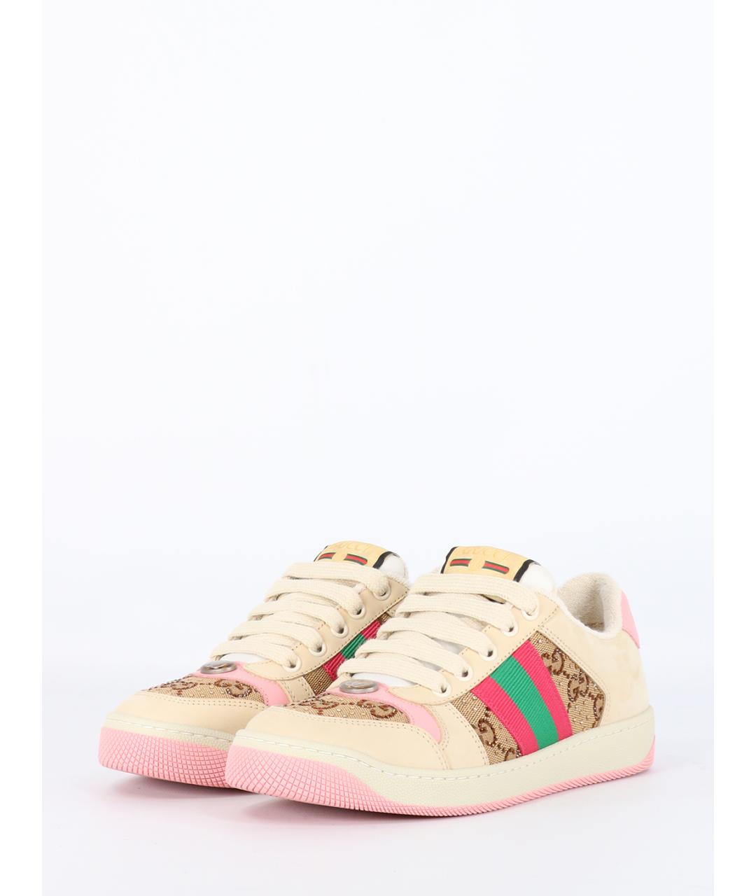 GUCCI Розовые кожаные кеды, фото 2