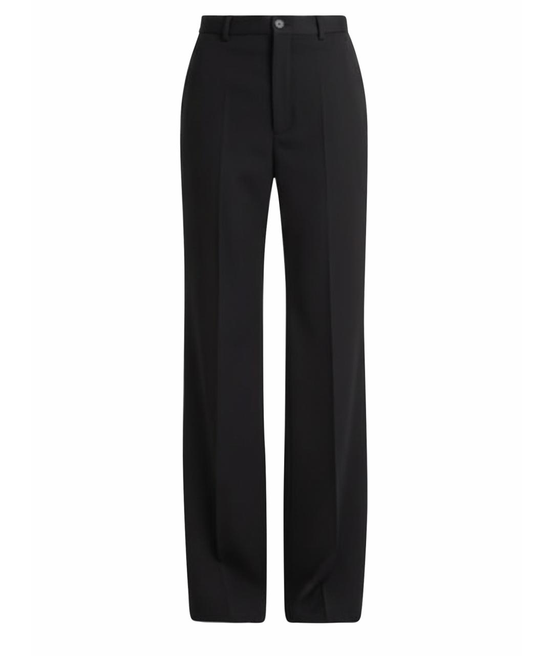 BALENCIAGA Черные шерстяные прямые брюки, фото 1