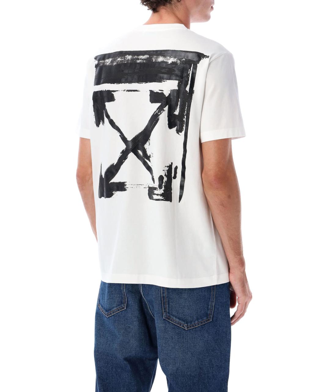 OFF-WHITE Белая хлопковая футболка, фото 3