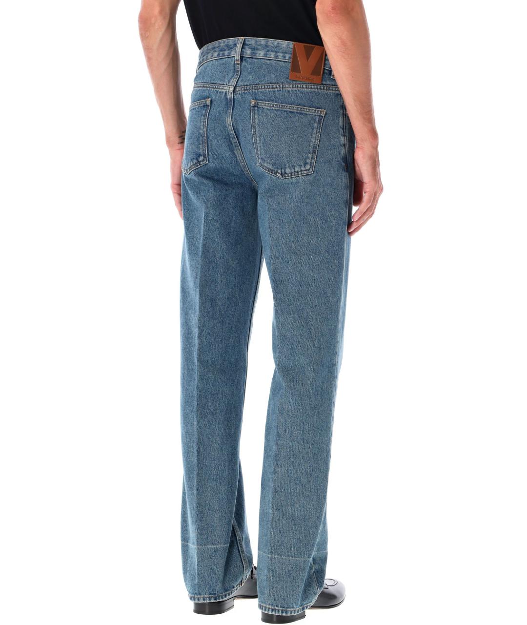 VALENTINO Синие хлопковые прямые джинсы, фото 2