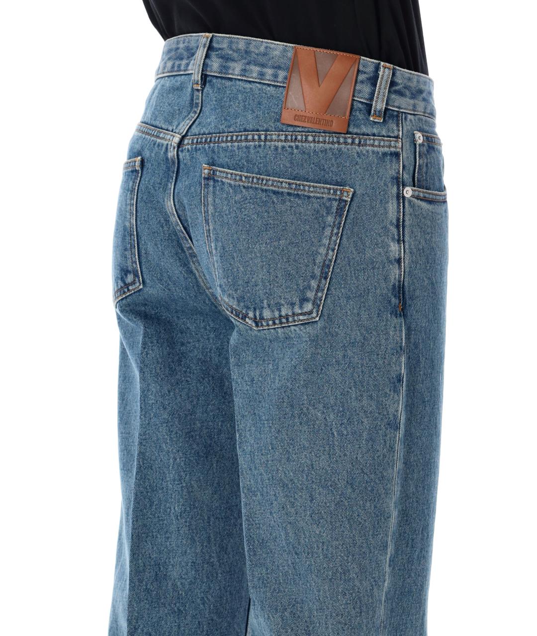 VALENTINO Синие хлопковые прямые джинсы, фото 3