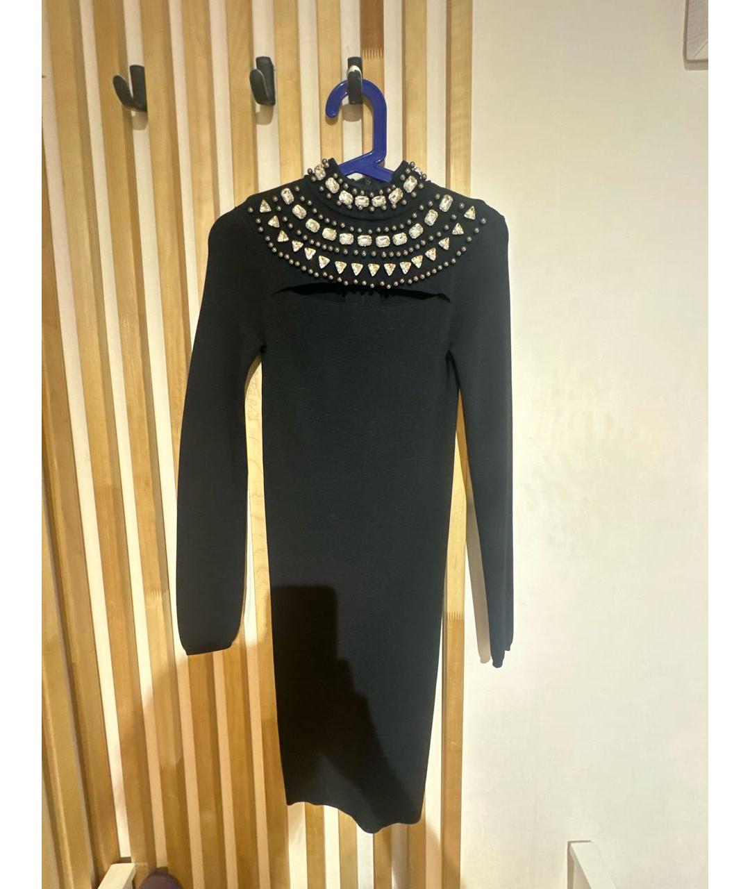 PINKO Черное вискозное коктейльное платье, фото 5