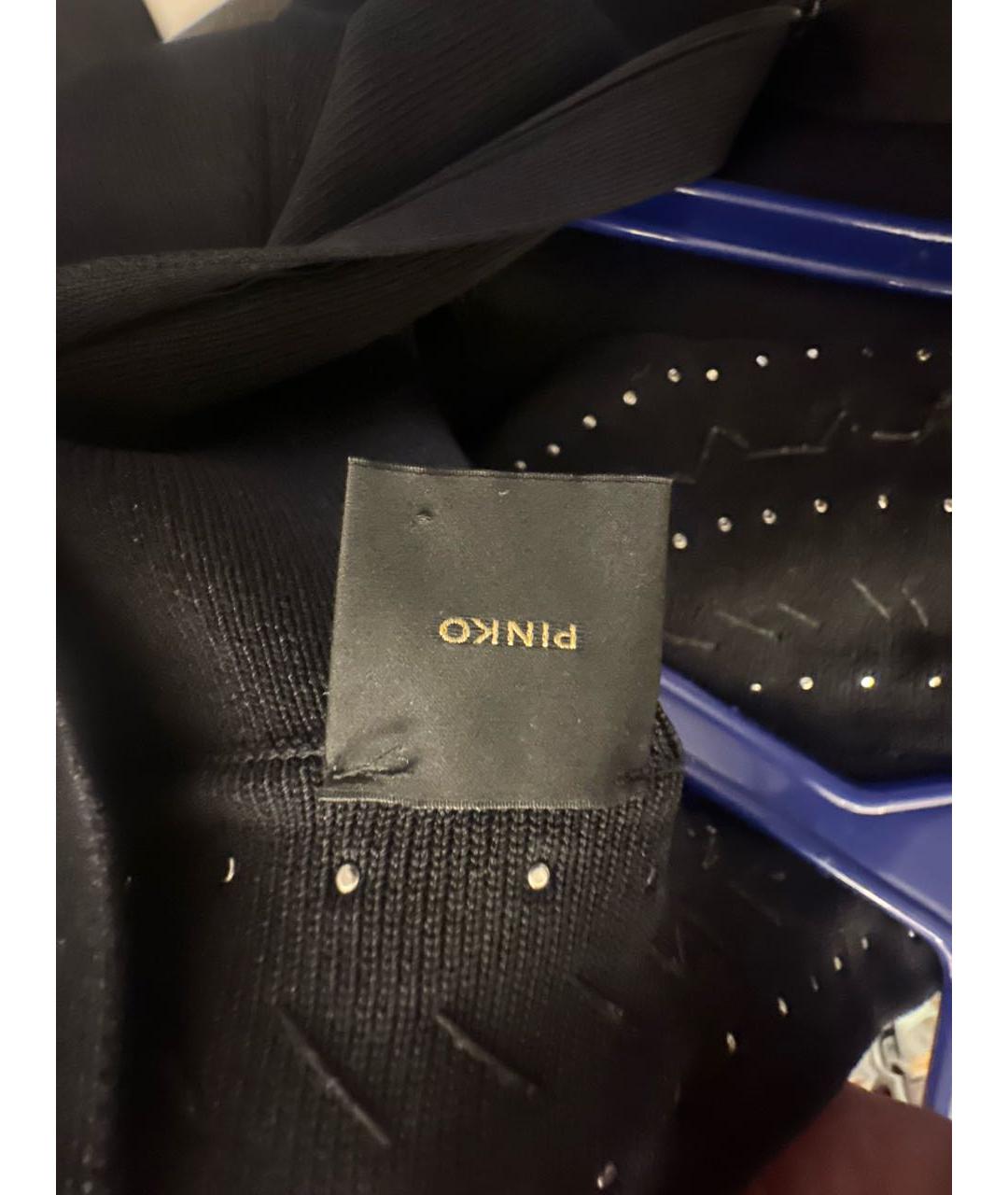 PINKO Черное вискозное коктейльное платье, фото 3