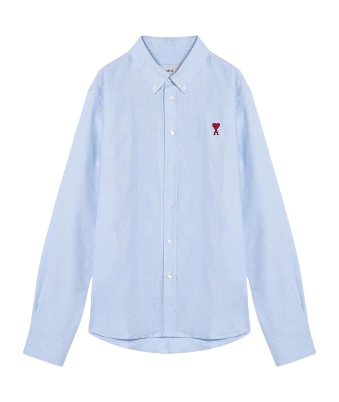 Ami Paris Голубая хлопковая кэжуал рубашка, фото 1