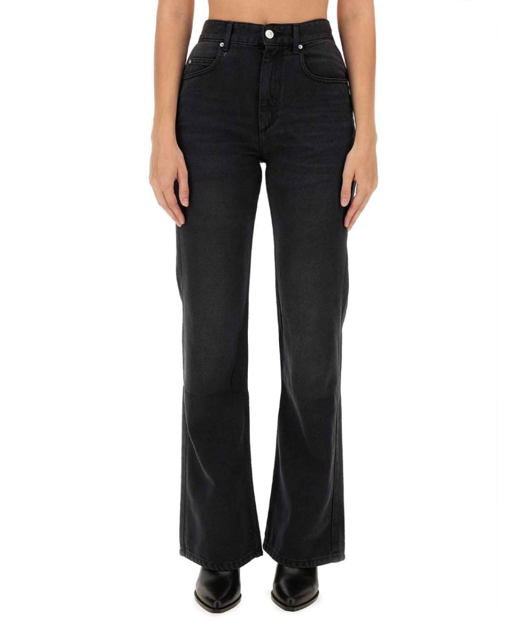 ISABEL MARANT Черные хлопковые прямые брюки, фото 1