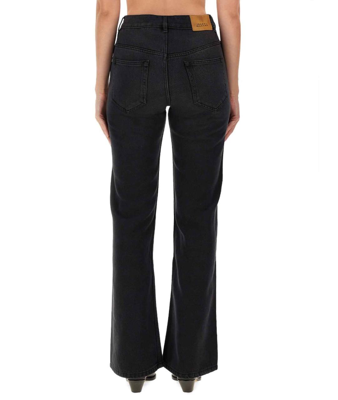 ISABEL MARANT Черные хлопковые прямые брюки, фото 3