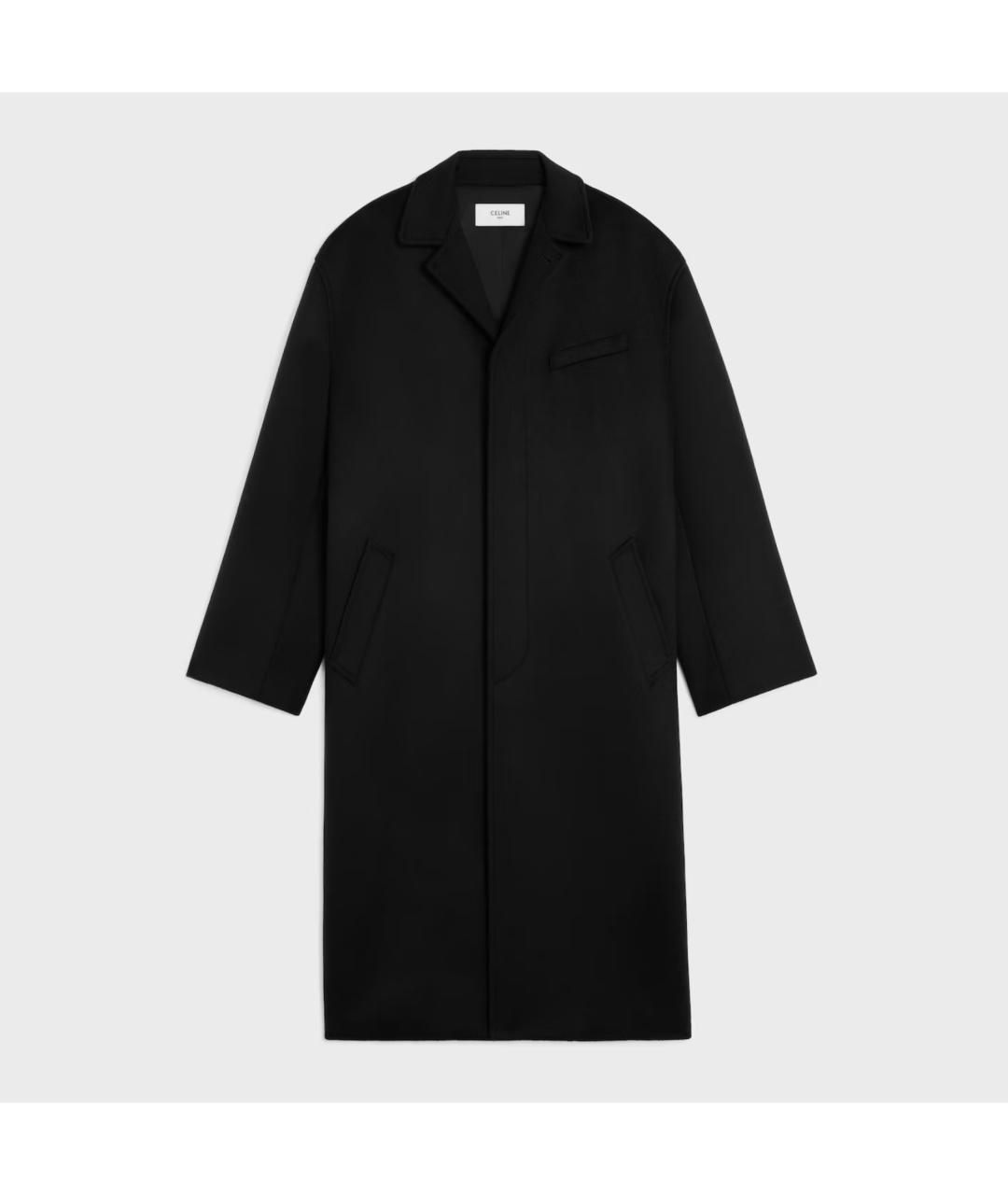 CELINE Черное шерстяное пальто, фото 6