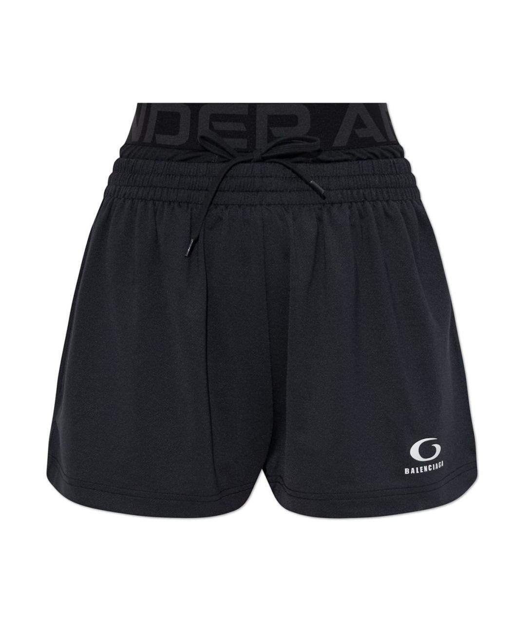BALENCIAGA Черные полиэстеровые шорты, фото 1