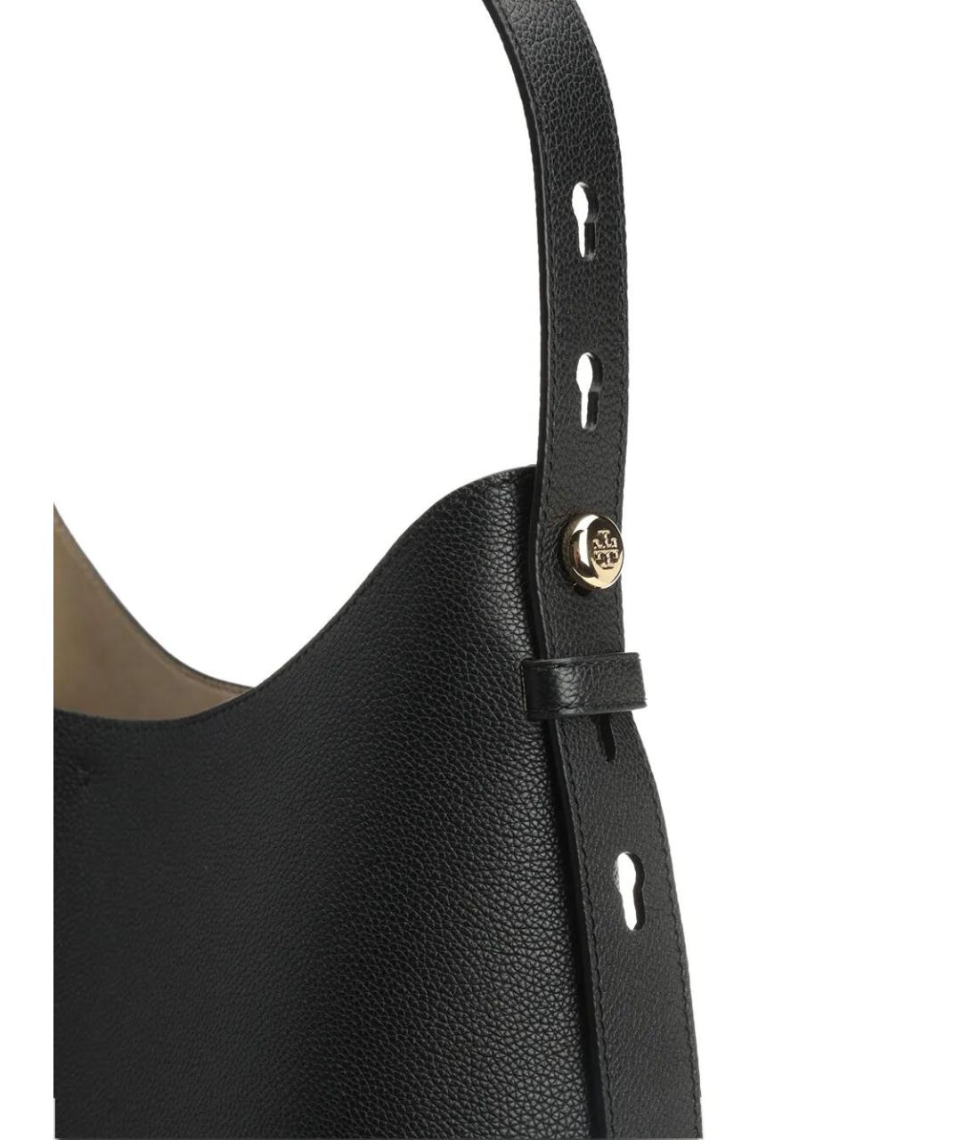 TORY BURCH Черная кожаная сумка с короткими ручками, фото 5